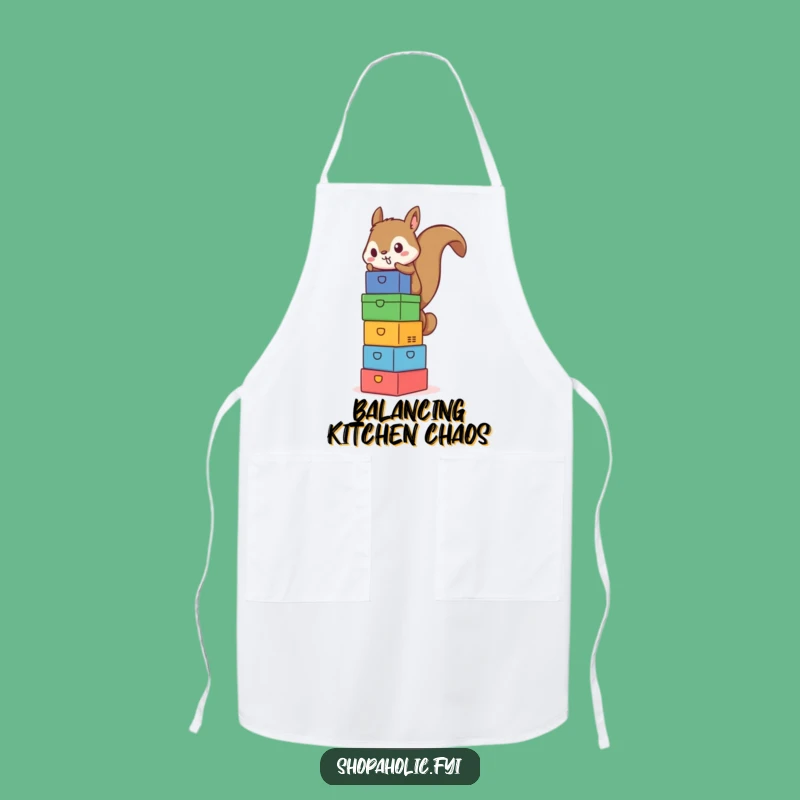 Funny Squirrel Box Tower Apron - Conquer Your Kitchen Tasks with Humor
