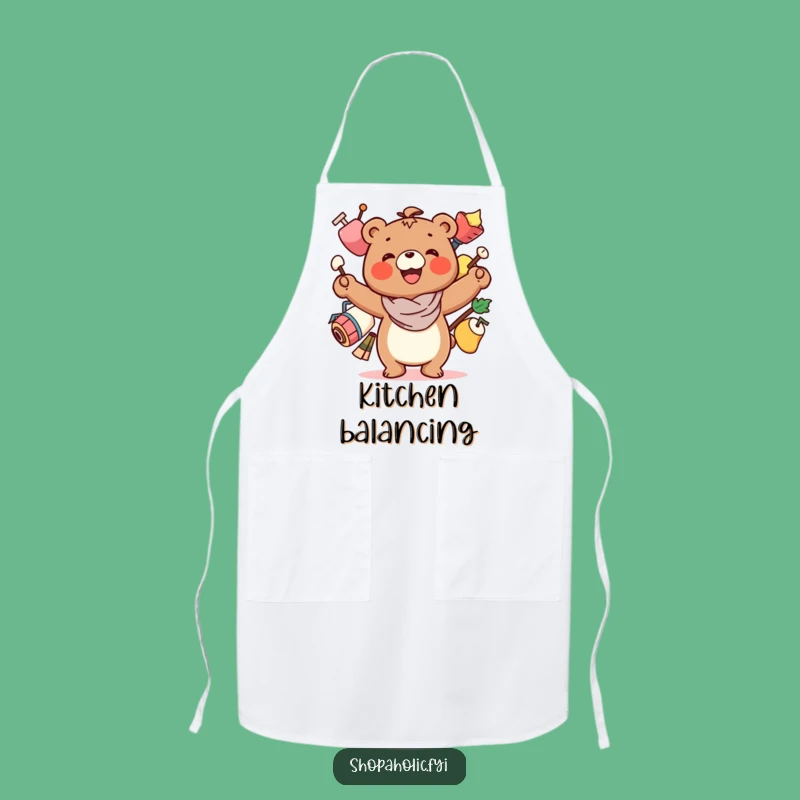 Funny Bear Balancing Act Apron - Hilarious Protection for Busy Bees!