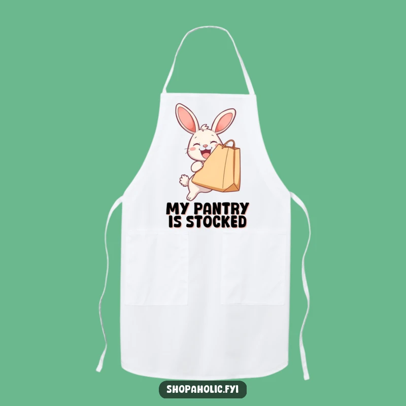 Funny Bunny Baker's Apron: Sweet Treats & Shopping Humor!