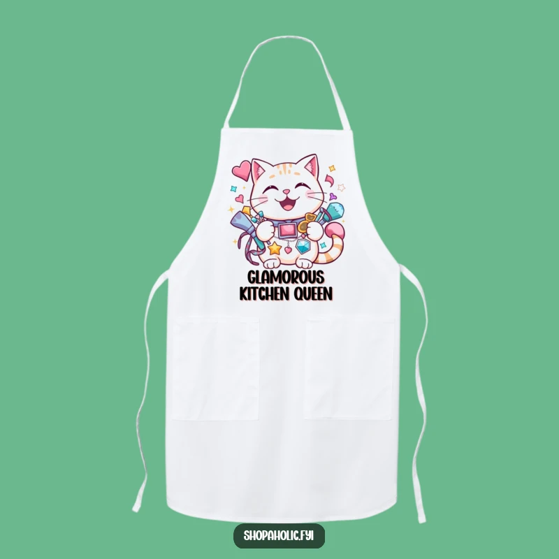 Funny Cat Accessories Apron: Protect Your Clothes, Cheerful Kitty Sparkle