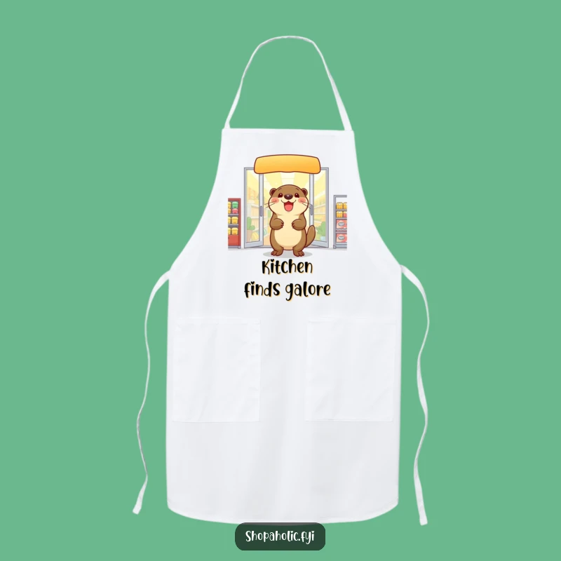Funny Otter Apron: Delighted Shopper for Kitchen Fun