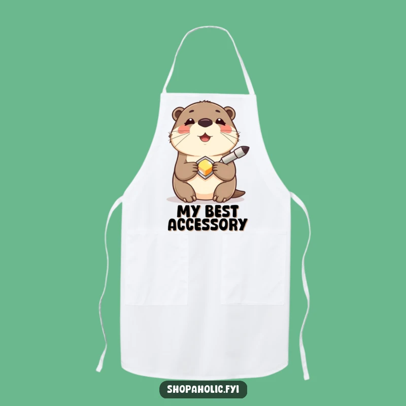 Funny Otter Chef Apron: Joyful Shiny Find Kitchen Fun Gift