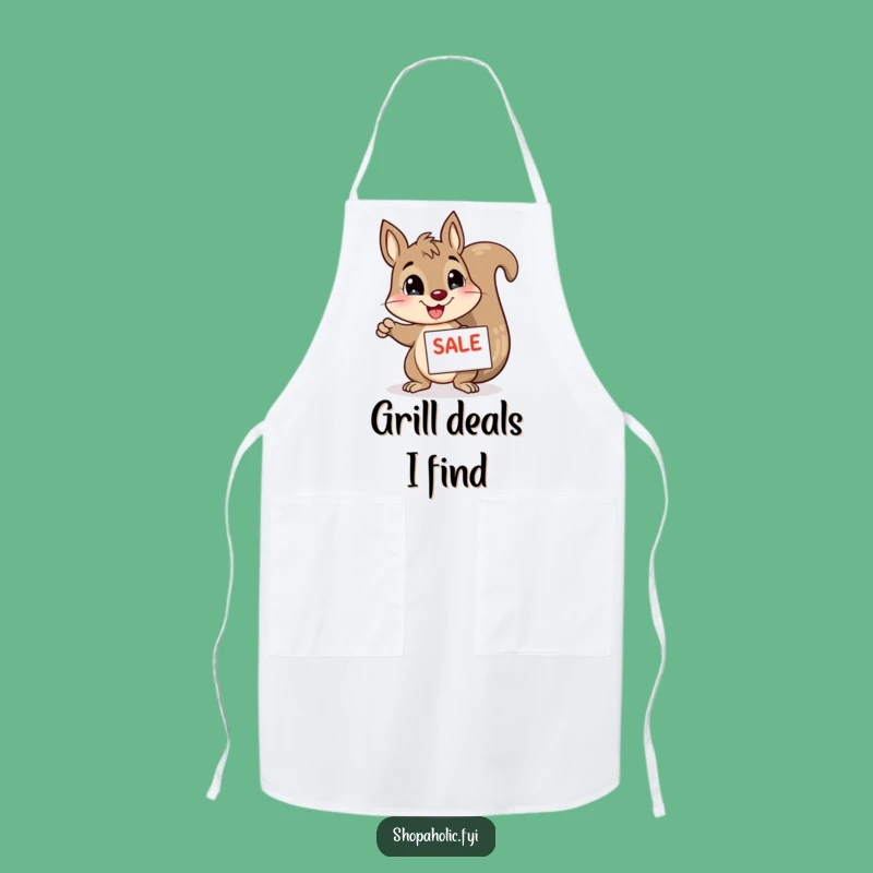 Funny Squirrel Apron: Enthusiastic Sale Pointer for Kitchen Humor