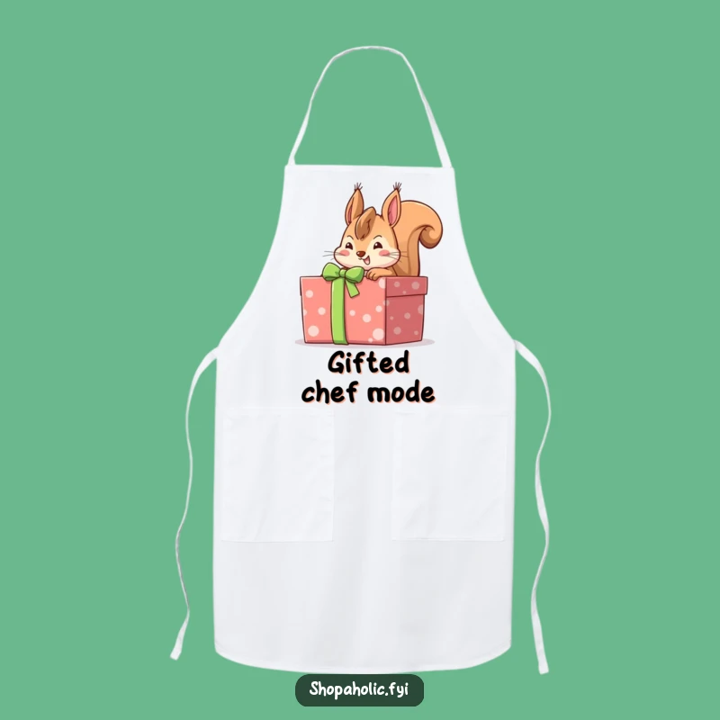 Funny Squirrel Gift Box Apron: Protect Yourself with Hilarious Woodland Style