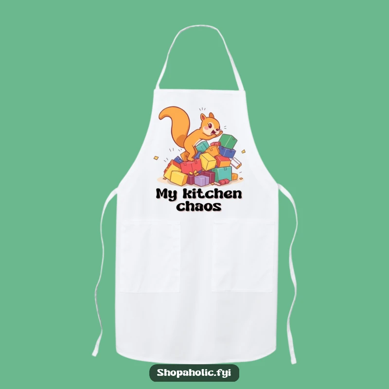 Funny Squirrel Box Chase Apron: Tackle Tasks With Hilarious Energy