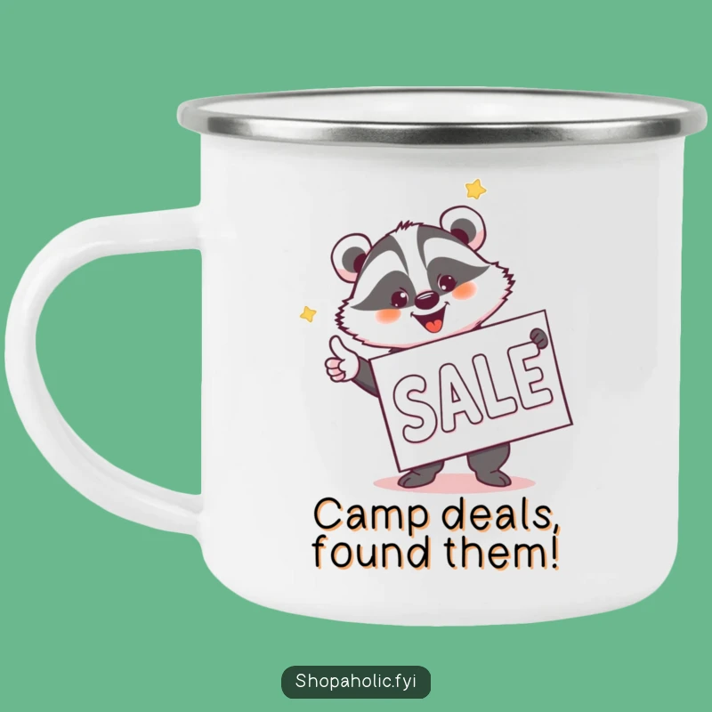Funny Badger Sale Hunter Camping Mug - Adventure Ready for Bargain Hunters