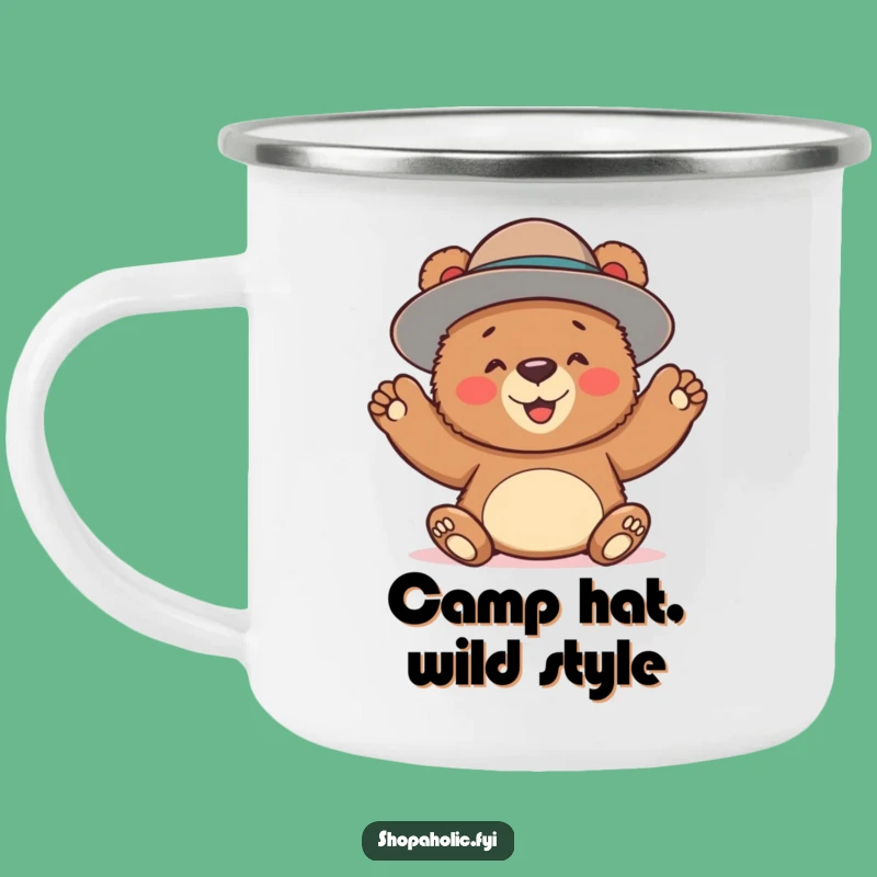 Funny Bear Camp Hat Mug: Adventure & Style!