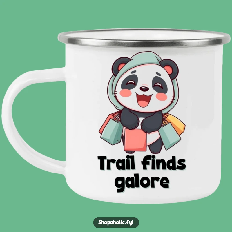 Funny Panda Shopping Camping Mug: Outdoor Adventures With Retail Style