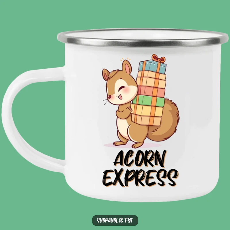 Funny Squirrel's Trail Snack Mug - Outdoor Delivery Humor