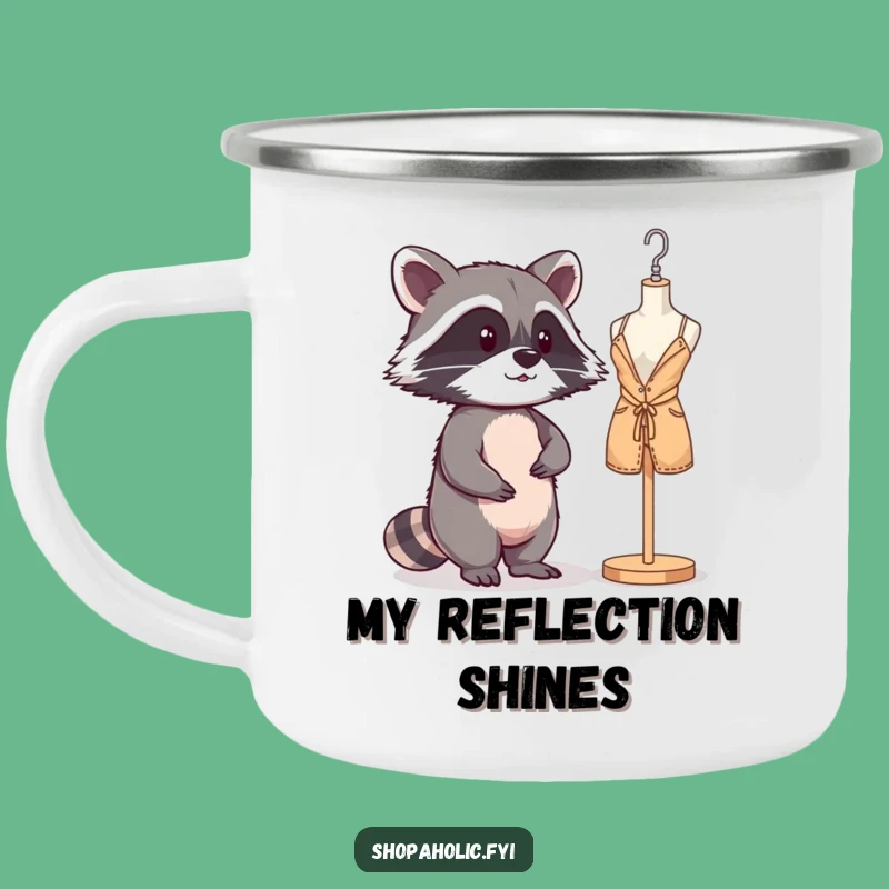 Funny Raccoon Mannequin Camping Mug: Mischievous Critter Outdoor Drinkware, Gift