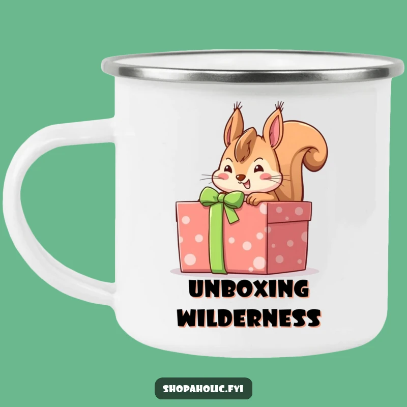 Funny Squirrel Gift Box Camping Mug: Your Hilarious Companion for Outdoor Surprises