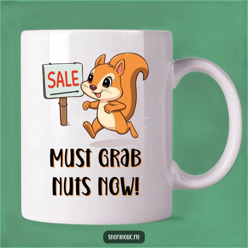 Funny Squirrel Sale Frenzy Mug - A determined shopper's perfect funny gift!
