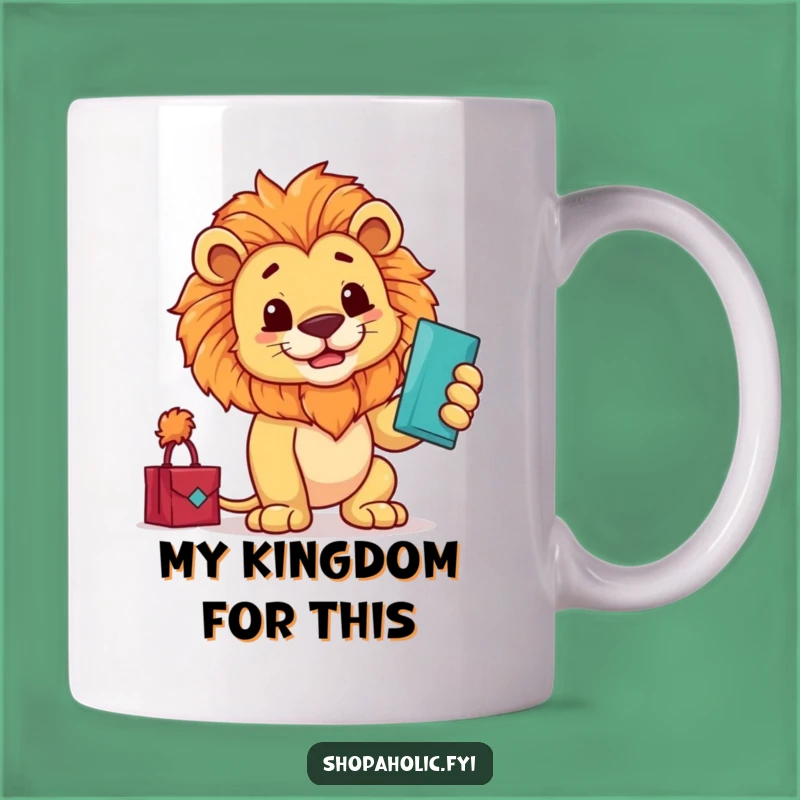 Funny Proud Lion Mug - Admiring Purchase - Hilarious Luxury Gift