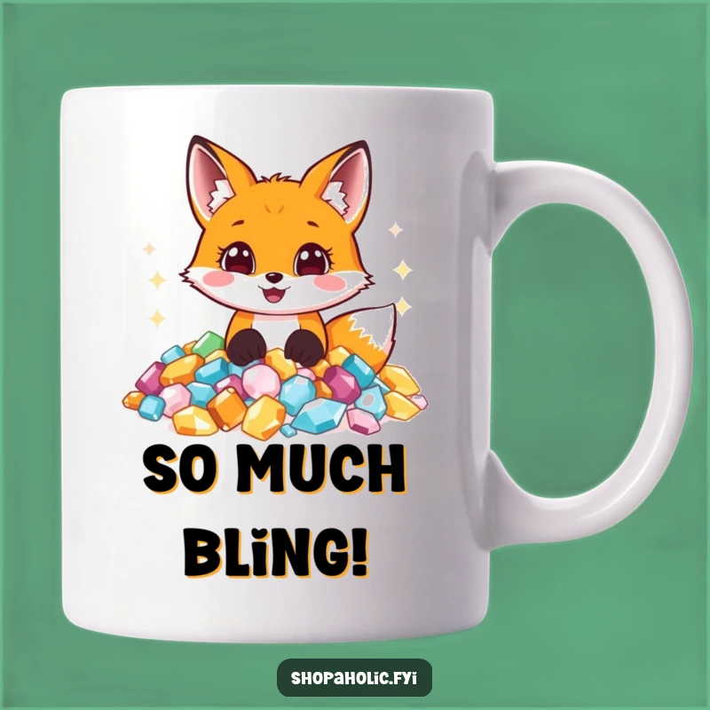 Funny Jewel Fox Mug - A Gleeful Treasure Hunter's Funny Gift Delight