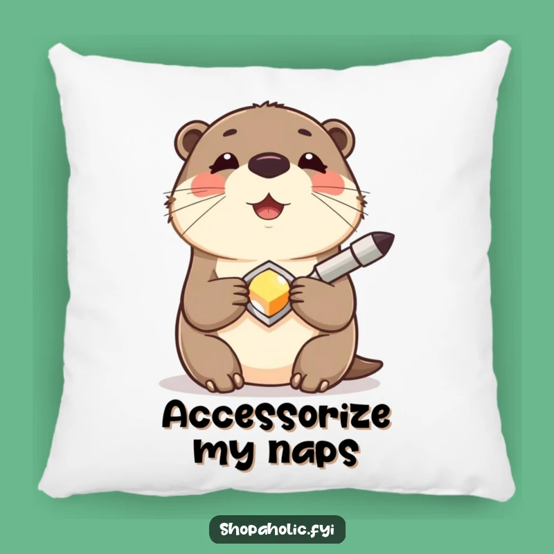 Funny Otter Comfort Pillow: Soft Joyful Accessory Accent Gift