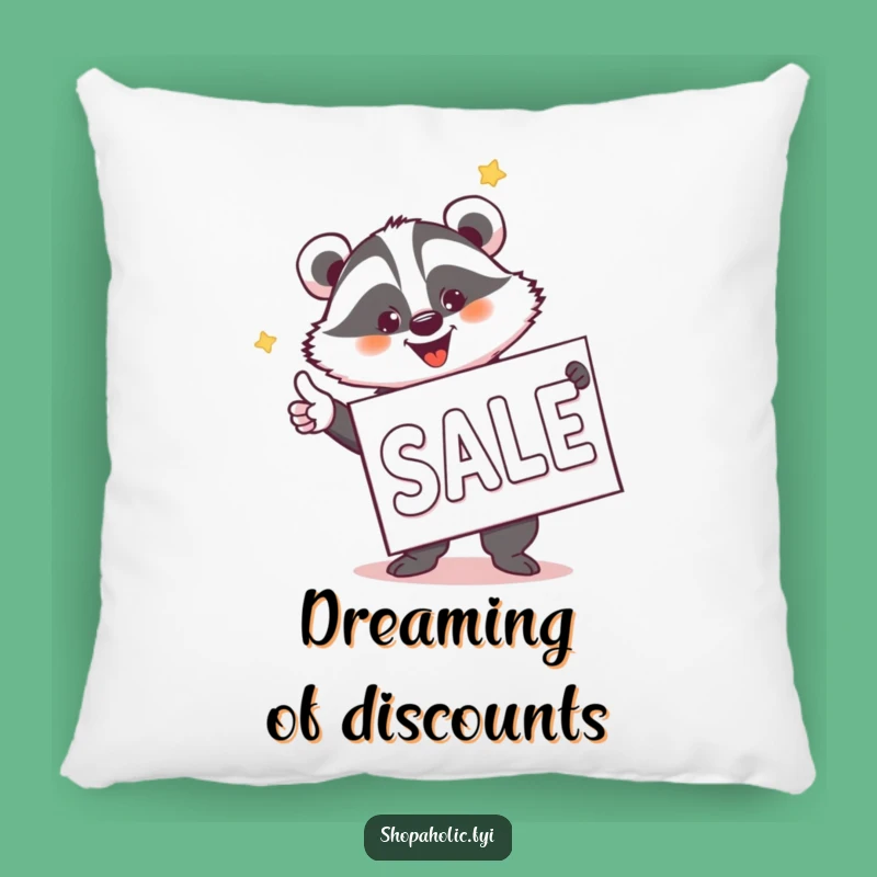 Funny Badger Sale Hunter Pillow - Cozy Comfort for Bargain Enthusiasts