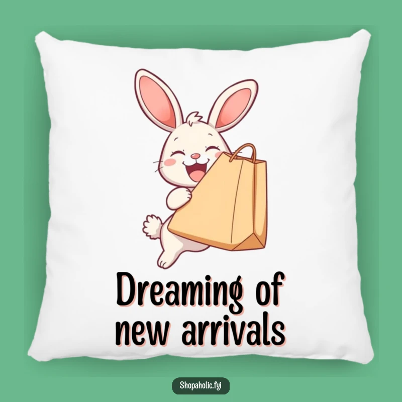Funny Bunny Shopping Pillow: Cozy Comfort & Retail Joy!
