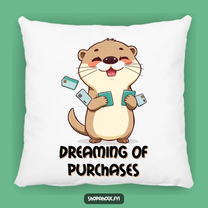 Funny Otter Credit Card Pillow: Soft & Juggling Accent Pillow, Perfect Gift