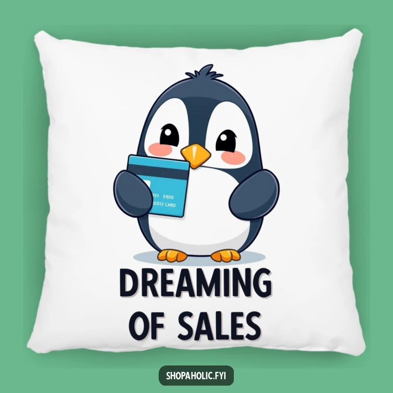 Funny Penguin Credit Card Plush Pillow - Cozy Gift for Shoppers