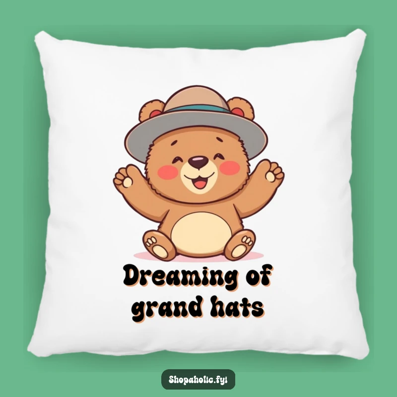 Funny Bear Hat Pillow: Cozy Style & Comfort!