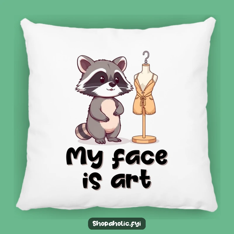 Funny Raccoon Mannequin Pillow: Mischievous Style Accent Pillow, Perfect Gift