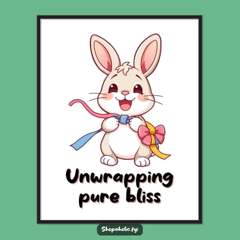 Funny Bunny Digital Art: Instant Unwrapping Joy Download, Perfect Funny Gift