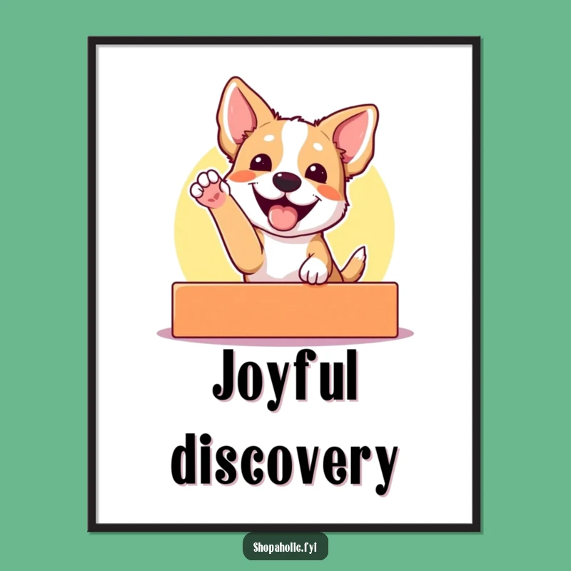 Funny Dog Digital Art: Printable Wall Decor Of Pup Reaching For Colors