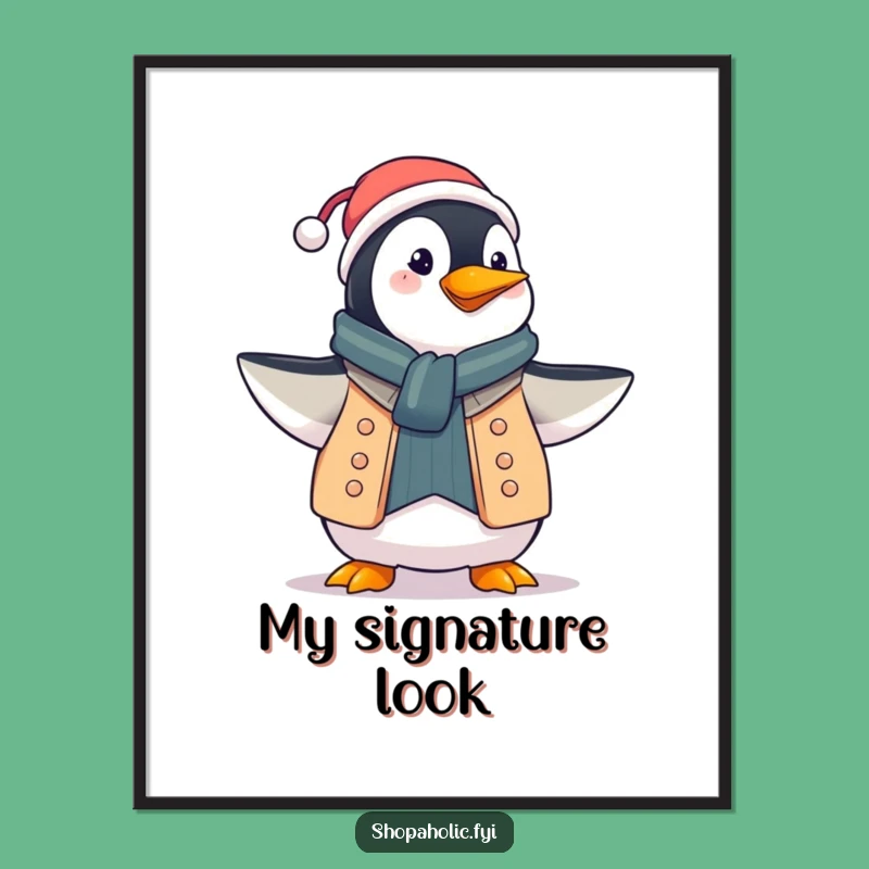 Funny Penguin Digital Art: Fashion Flair for Instant Decor