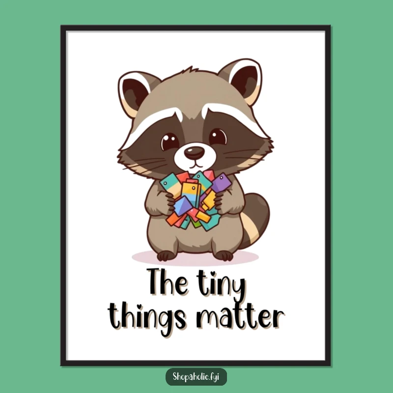 Funny Raccoon Collector Digital Art: Instant Hoarding Fun!