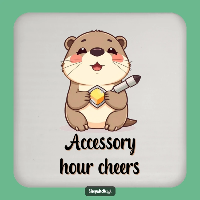 Funny Otter Drink Coaster: Chic Shiny Find Table Protector Gift