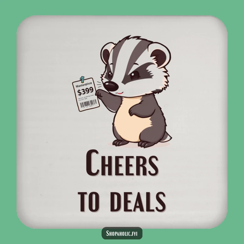 Funny Badger Bargain Coaster - Gift for Savvy Shoppers