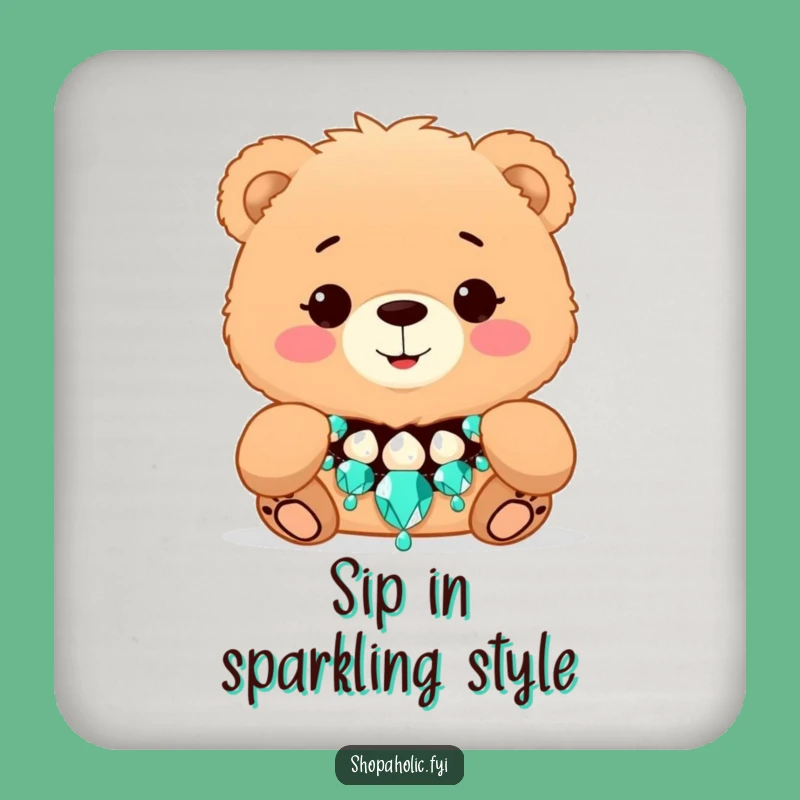 Funny Bear Fashion Coaster - Protect Surfaces with Glamorous Humor