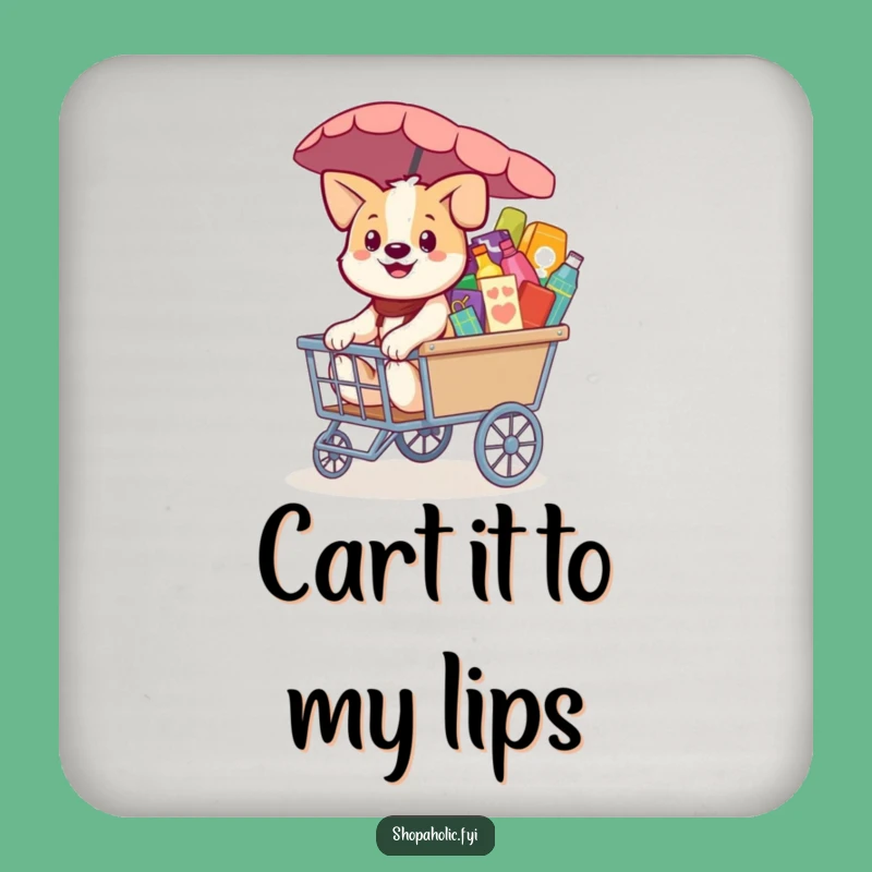 Funny Dog Drink Coasters: Protect Surfaces with Shopping Humor