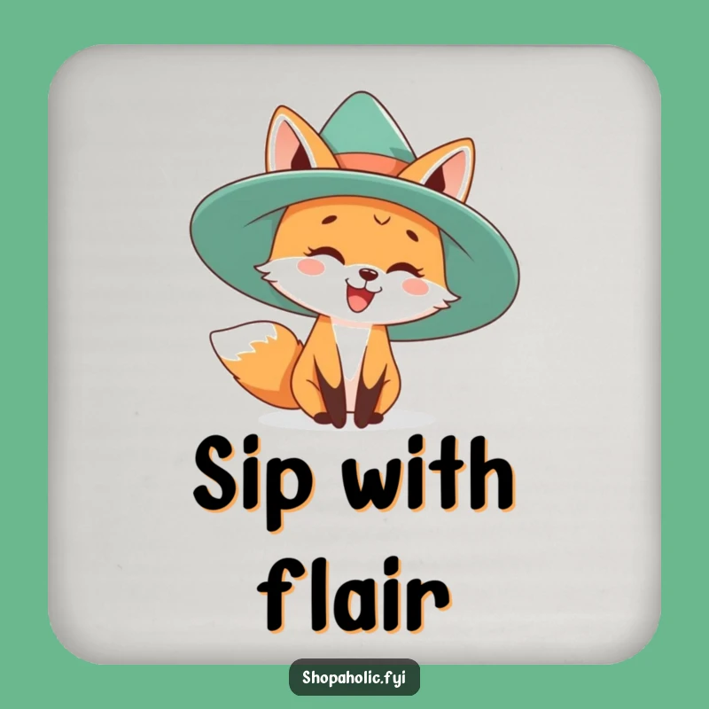 Funny Fox's Hat Stand Coaster - Protect Surfaces with Flair