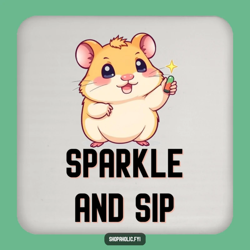 Funny Hamster Coaster Set: Protect Surfaces with Hilarious Sparkle