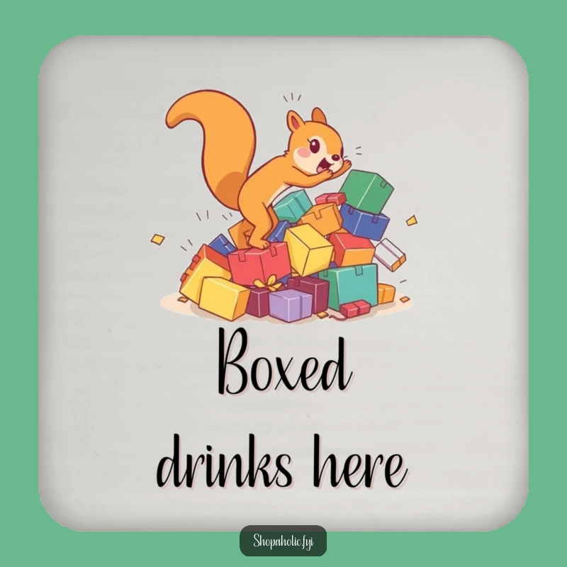 Funny Squirrel Box Chase Coasters: Protect Surfaces With Energetic Charm