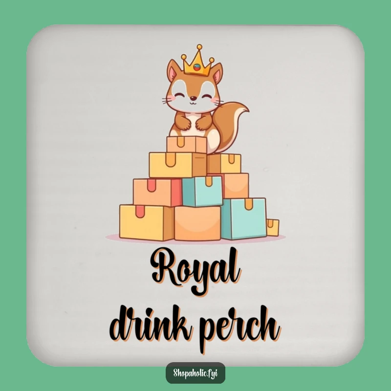Funny Squirrel King Drink Coaster: Chic Cardboard Mountain Table Protector Gift