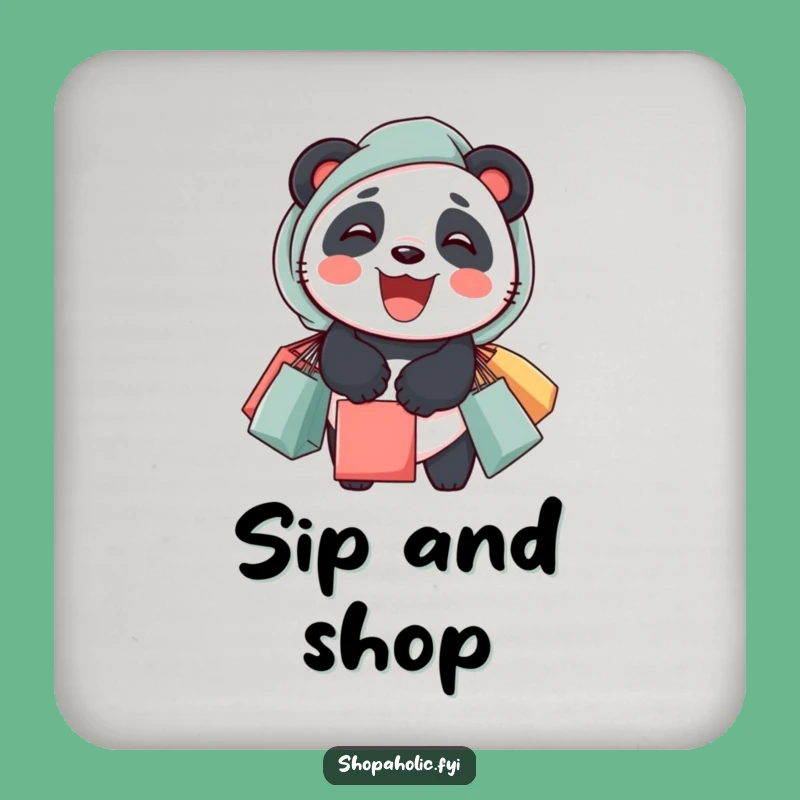 Funny Panda Shopping Coasters: Protect Surfaces With Retail Charm