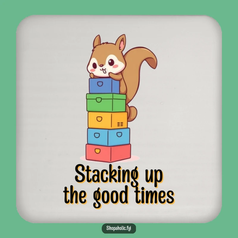 Funny Squirrel Box Tower Coaster - Protect Surfaces with Ambitious Style