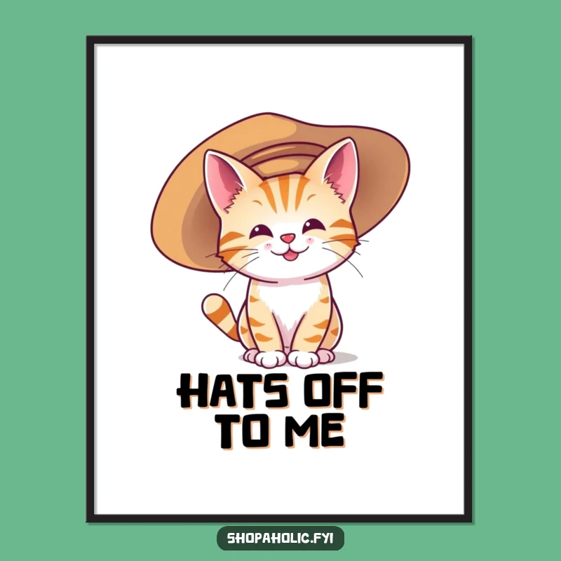 Funny Cat Hat Poster: Hilarious Wall Art for a Touch of Whimsy
