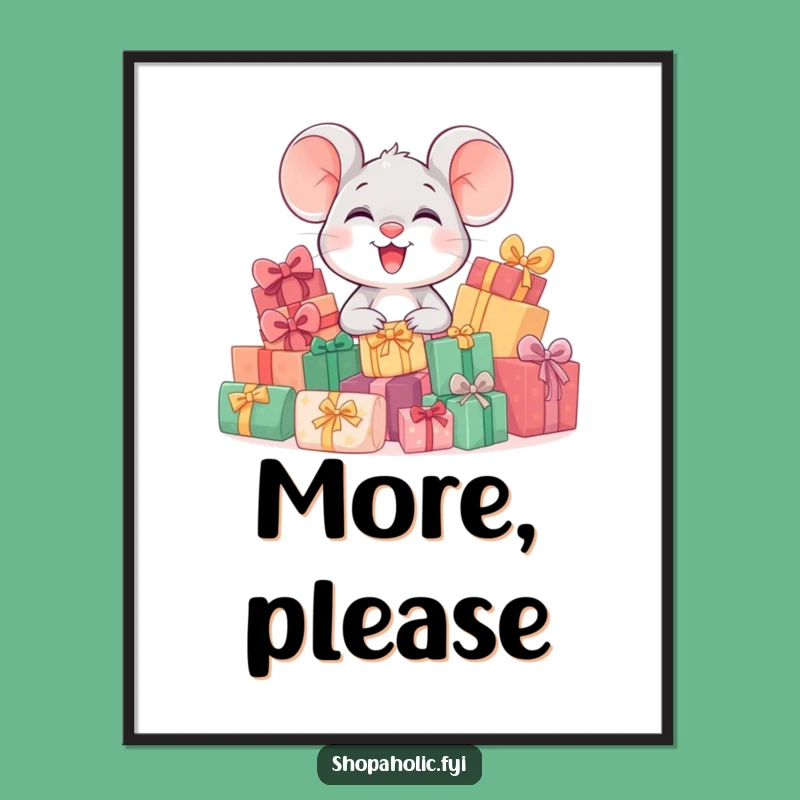Funny Giggling Mouse Poster - Add Festive Humor to Your Walls!