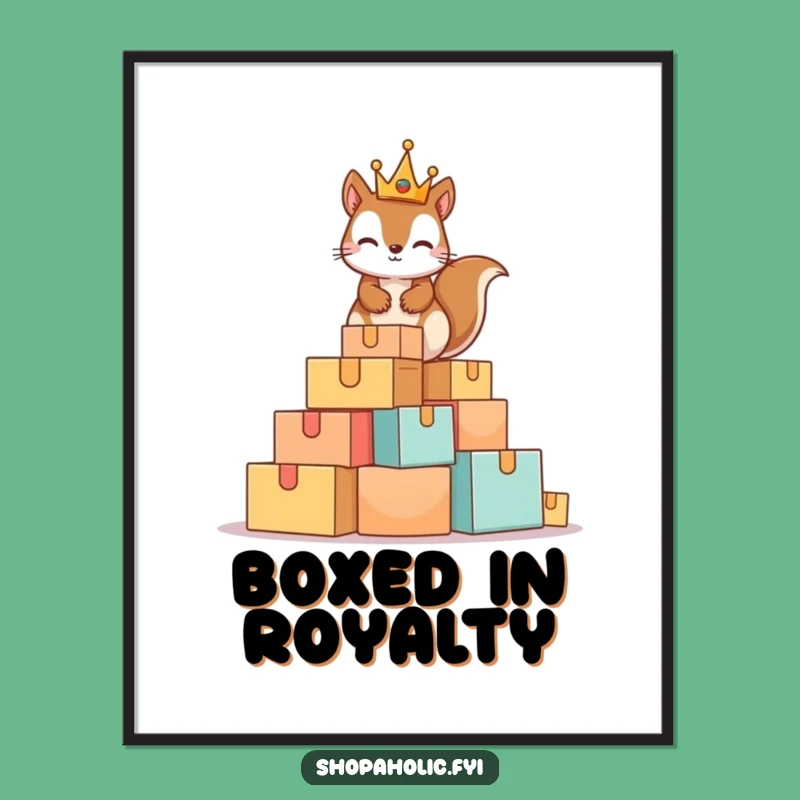 Funny Squirrel King Poster: Mischievous Rodent Cardboard Wall Art Gift