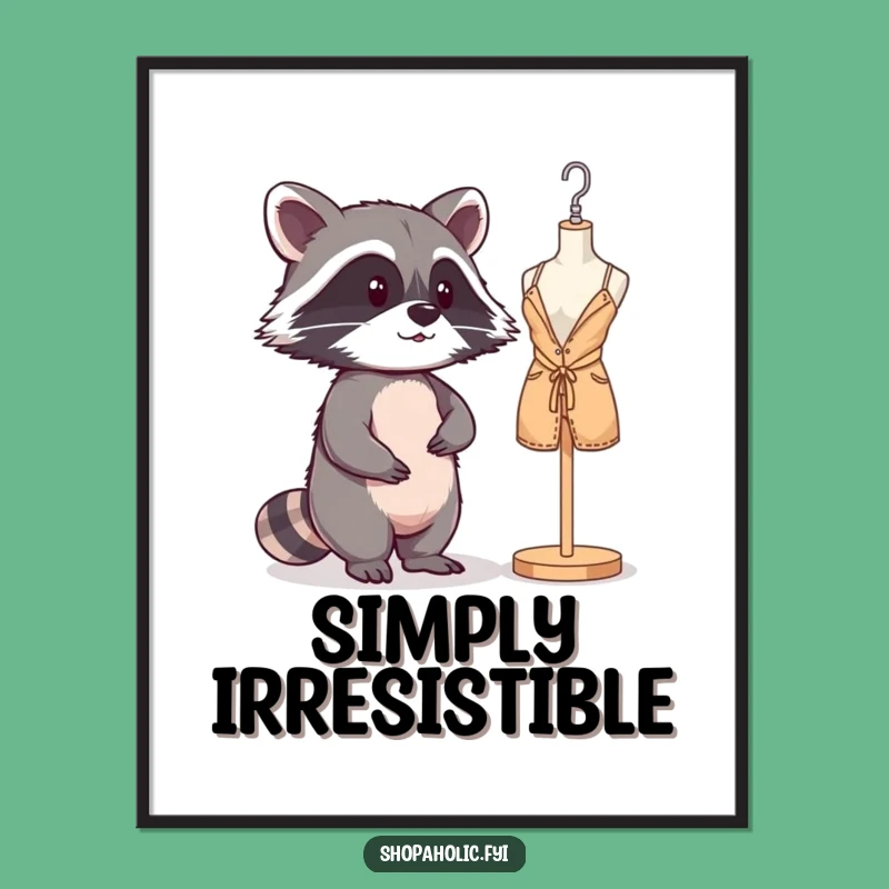 Funny Raccoon Mannequin Poster: Mischievous Critter Art for Decor, Gift