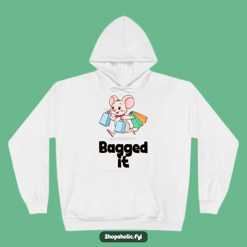 Funny Mouse Shopping Hoodie: Cozy Haul Comfort, A Warm Funny Hoodie for Retail Fanatics