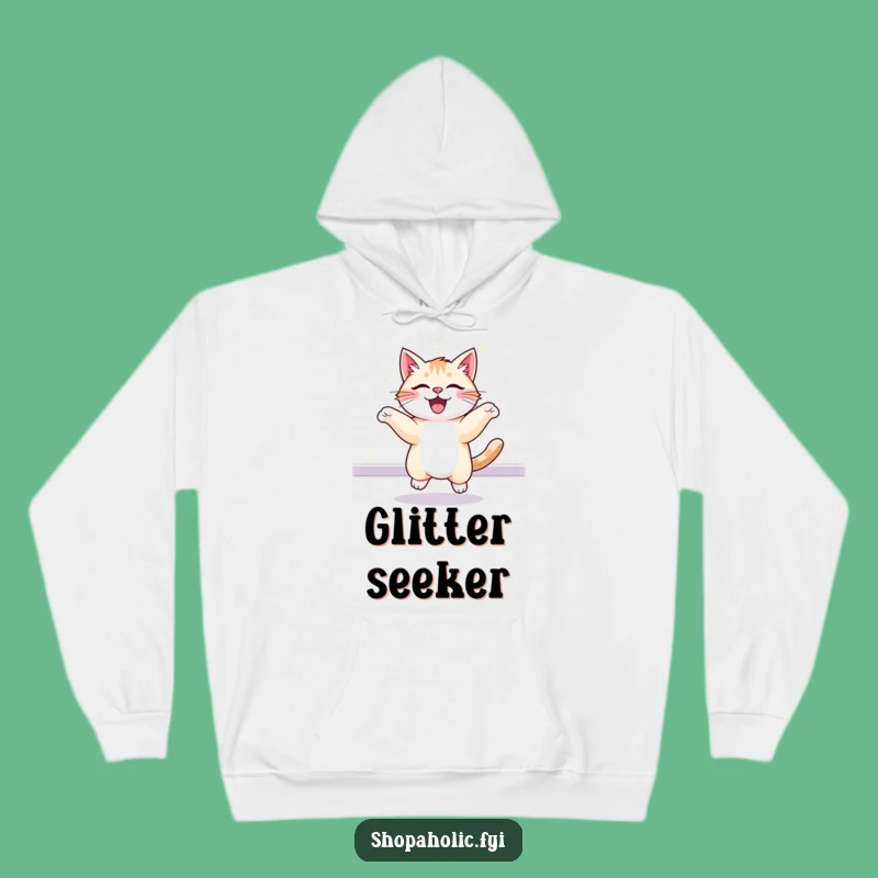 Cozy Funny Cat Sparkle Hoodie - Comfort and Glamour Gift
