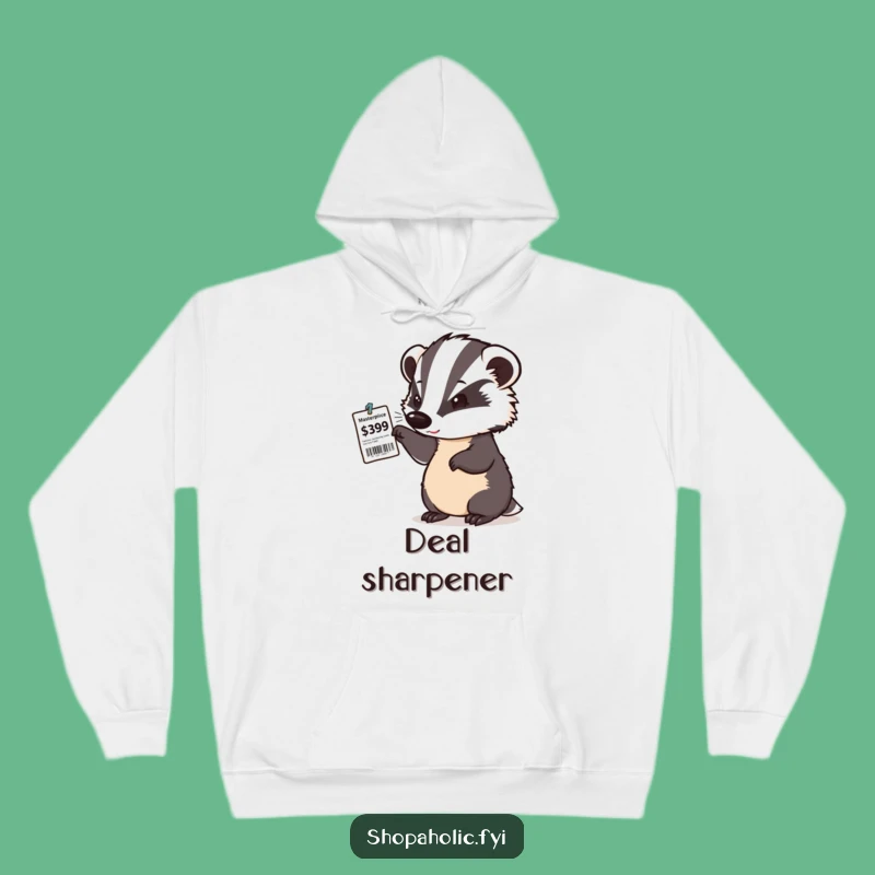 Funny Badger Savvy Shopper Hoodie - Cozy Gift for Deal Hunters