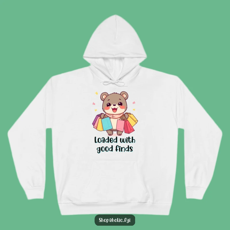 Funny Bear Shopping Hoodie: Cozy & Joyful Bear Sweatshirt, Perfect Gift