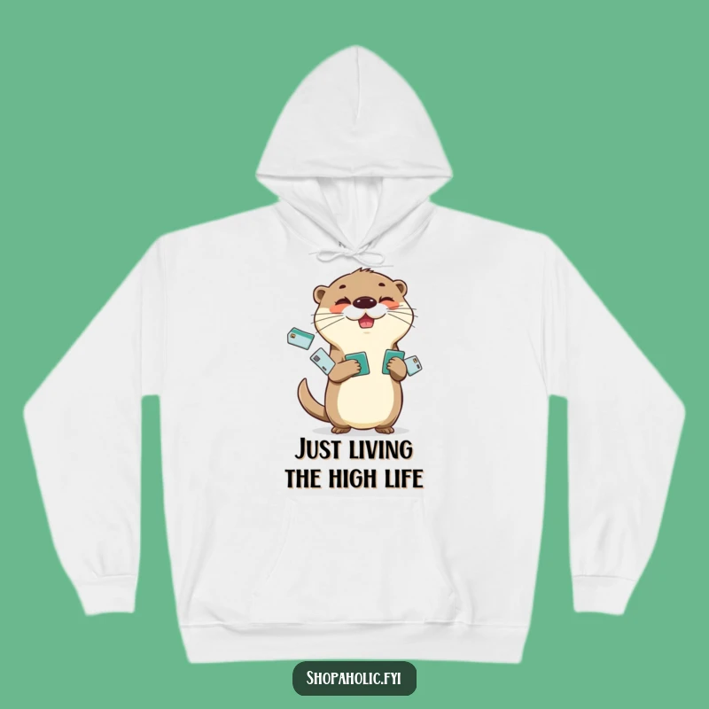Funny Otter Credit Card Hoodie: Cozy & Juggling Otter Sweatshirt, Perfect Gift