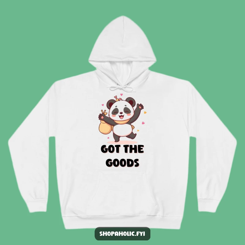 Funny Giggling Panda Hoodie - Cozy Bag of Goodies Sweatshirt - Gift