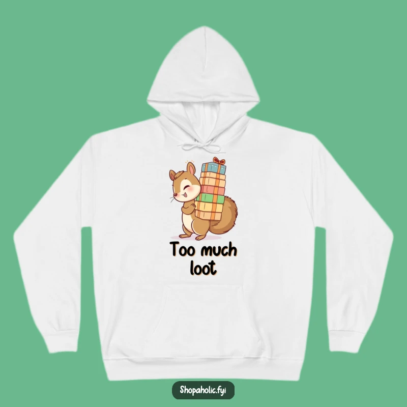 Cozy Funny Squirrel Package Hoodie - Warmth and Busy Humor